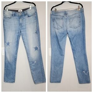 Paige Star Patch Distresses Jimmy Jimmy Skinny Boyfriend Jeans Size 30 (10)